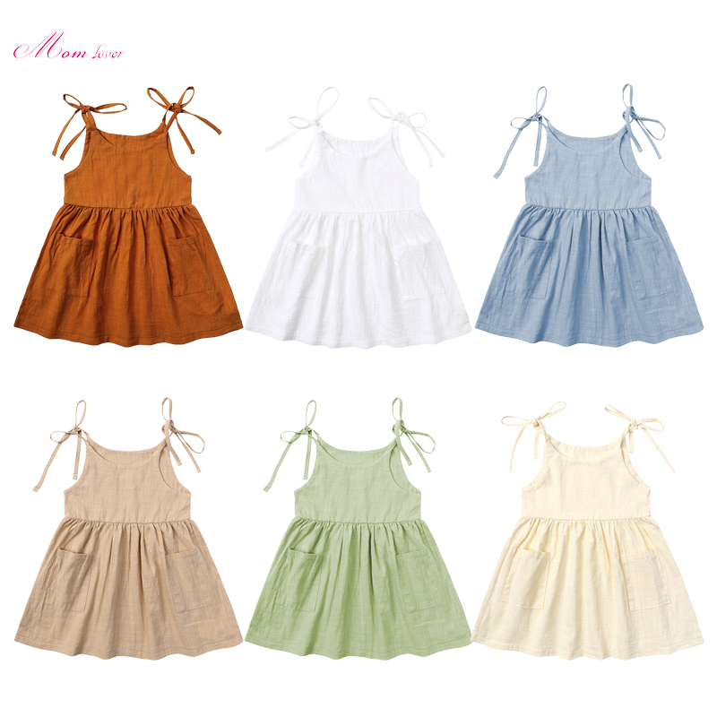 Gaun mini lengan gaun solid gadis sundress musim panas pantai musim panas