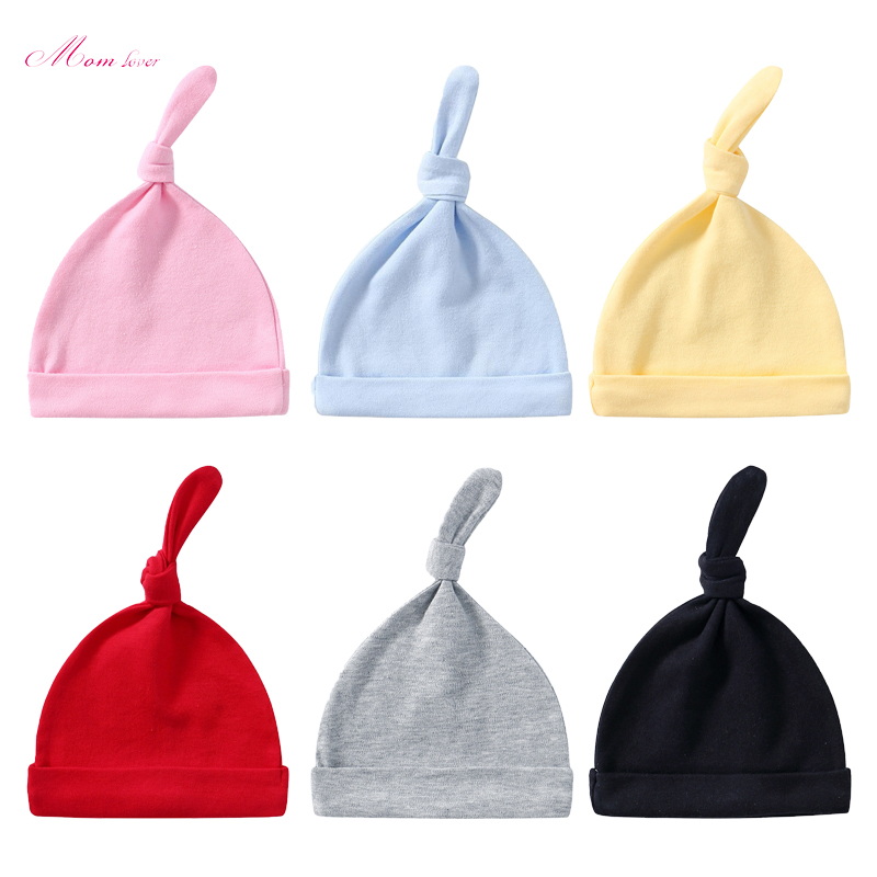 Topi rajutan kapas warna padat bayi