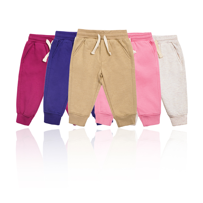 Bayi perempuan solid warna tc kain elastis mid-waist celana
