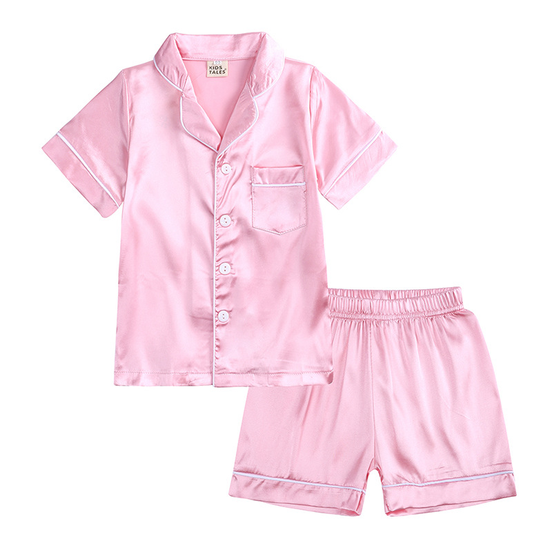 Set piyama pendek anak -anak Satin Satin